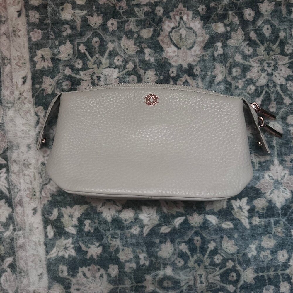 Dagne Dover Small Lola Cosmetic Bag Pouch in Bone